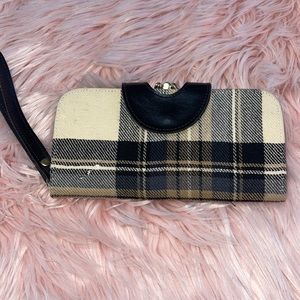 Plaid style vintage hand wallet clutches wristlet
